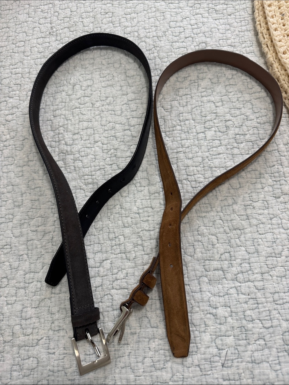 Reversible Men's Suede Belt - Black & Brown